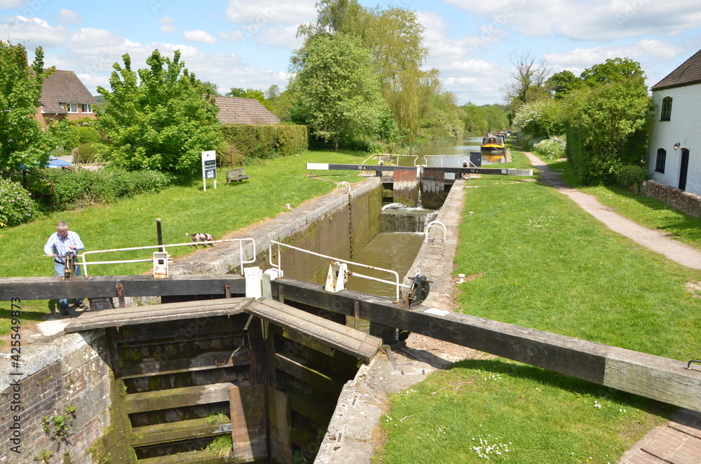 A canal and a lock in England
