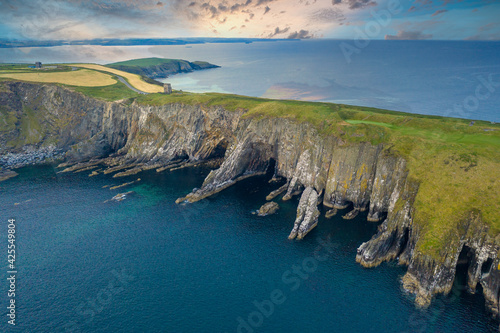 Fotografija Old Head Kinsale Cork Ireland aerial amazing scenery view peninsula coast line c