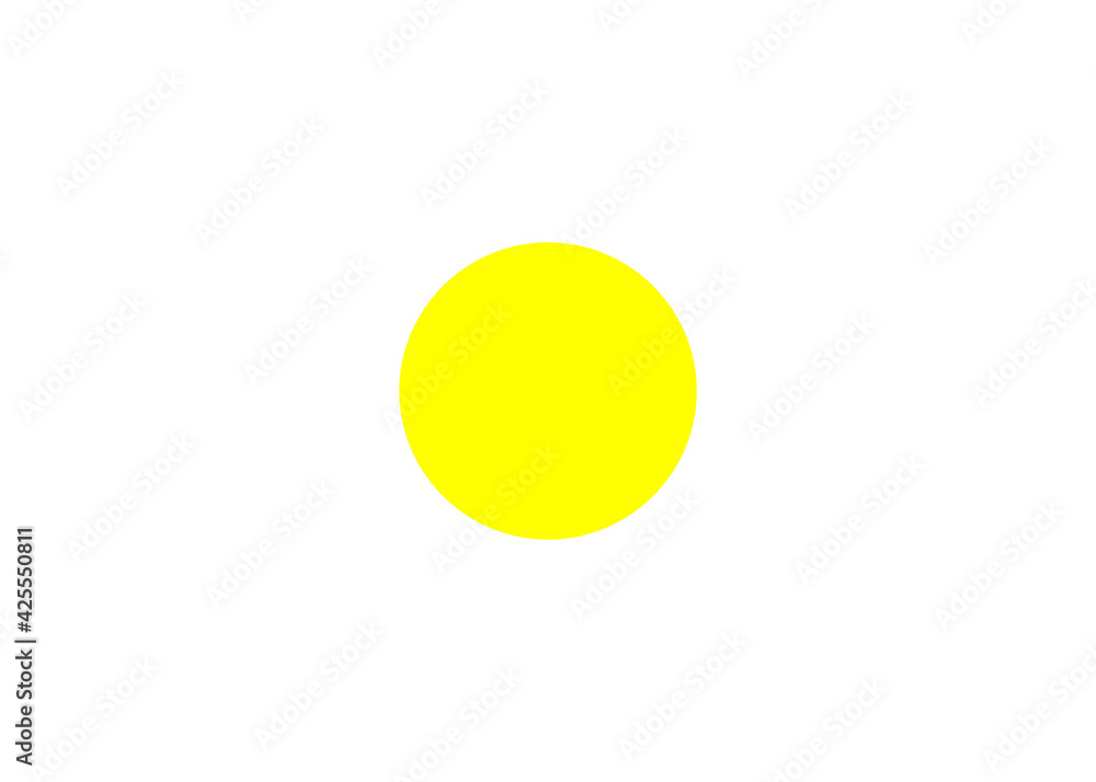 Yellow circle centered on a white background.