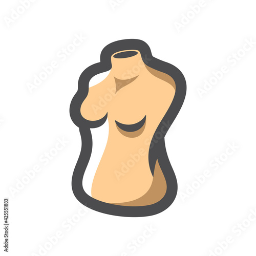 Mannequin Female tailors dummy Vector icon Cartoon illustration