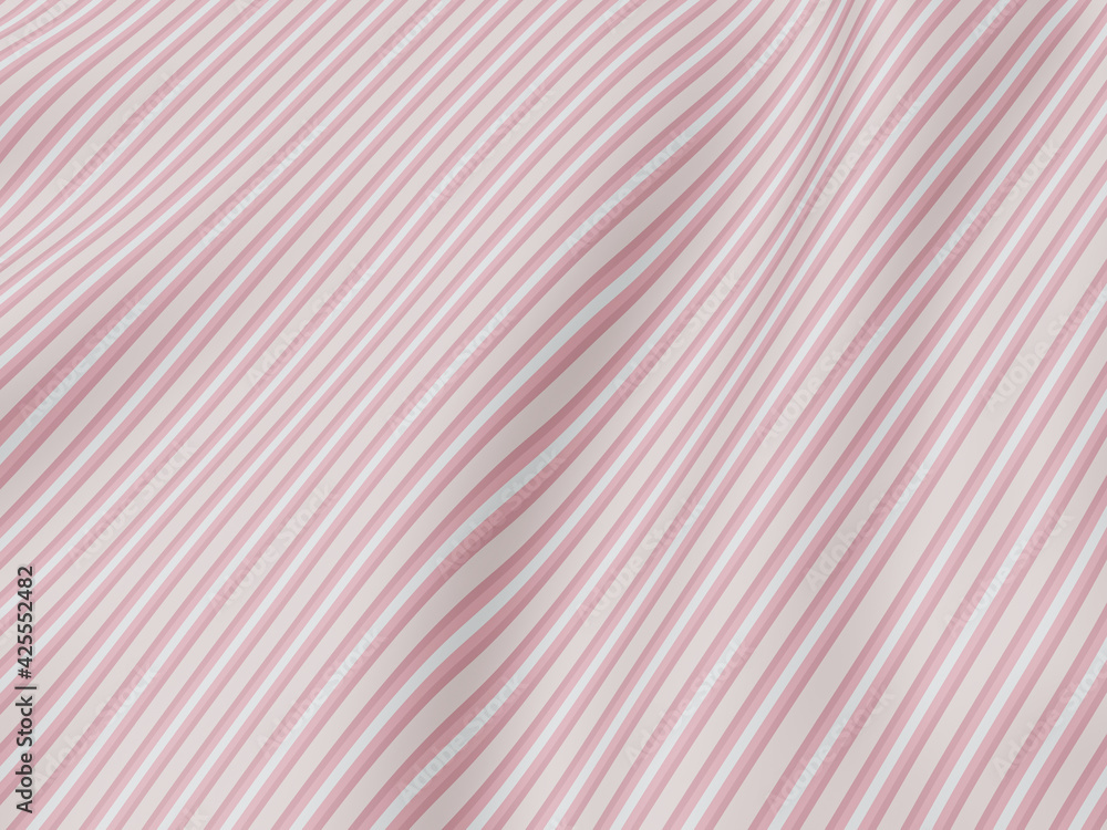 3D rendering. Rippled cloth. Pink striped wave background 3D rendering. Rippled cloth. Pink striped wave background