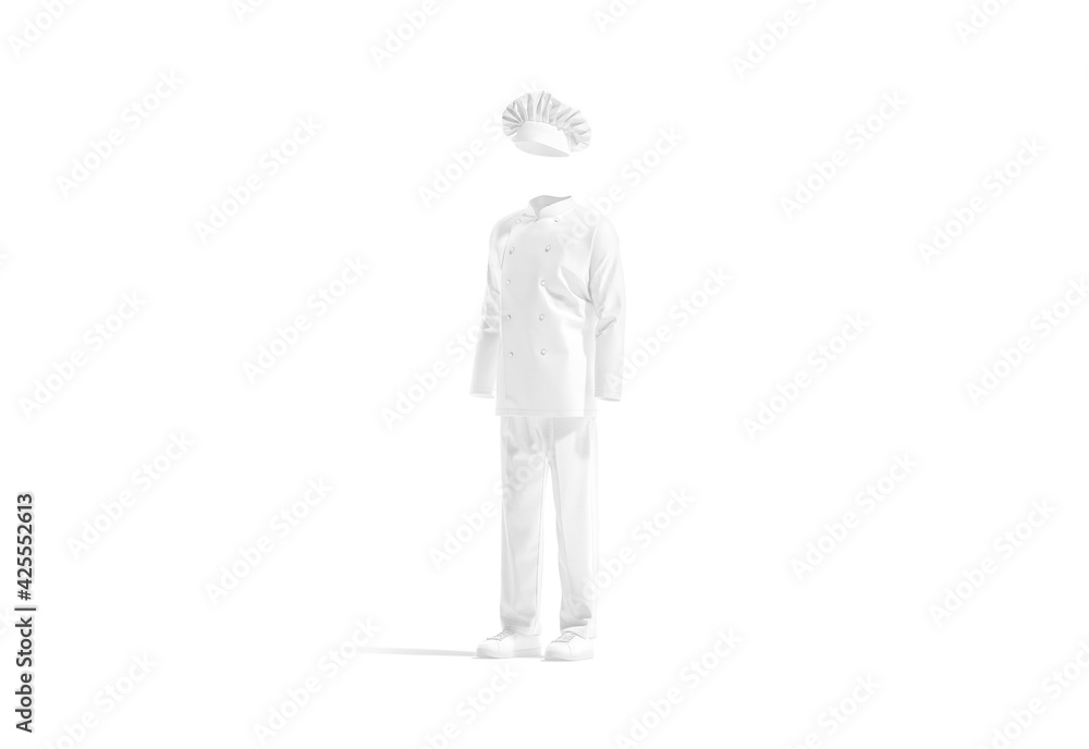 Blank white chef uniform mockup, side view Blank white chef uniform mockup, side view