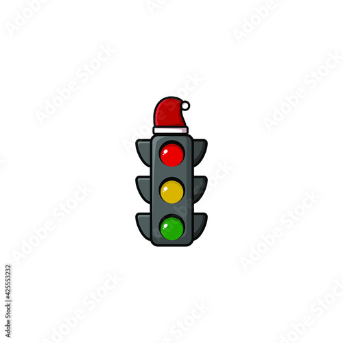 Cute Traffic Light Cartoon Character Vector Illustration Design. Outline, Cute, Funny Style. Recomended For Children Book, Cover Book, And Other.