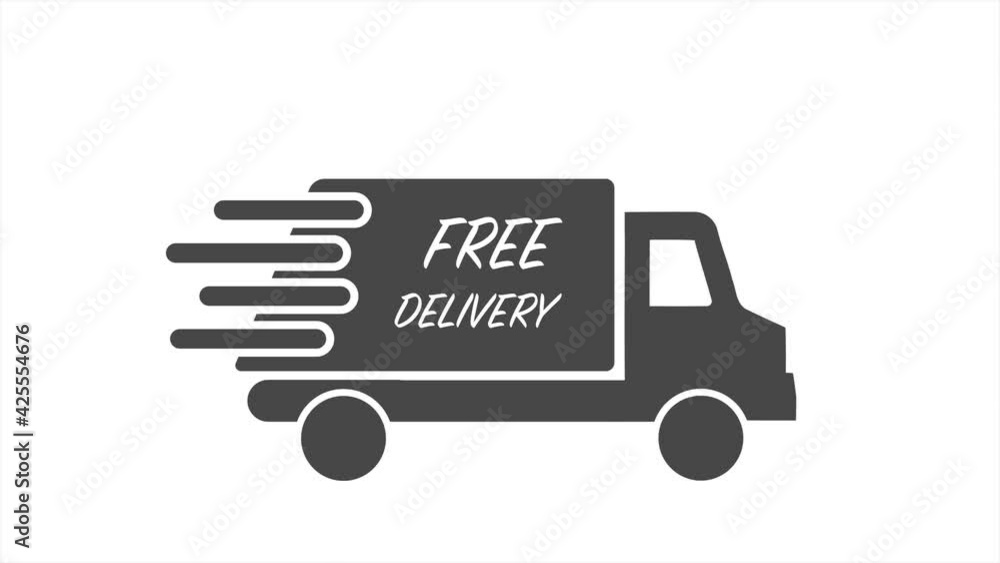 Free Shipping or Delivery and Exspress shipping truck lorry animation. Side profile lorry with FREE DELIVERY graphic Free Shipping or Delivery and Exspress shipping truck lorry animation. Side profile lorry with FREE DELIVERY graphic
