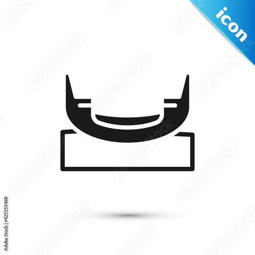 Grey Boat swing icon isolated on white background. Childrens entertainment playground. Attraction riding ship, swinging boat. Amusement park. Vector