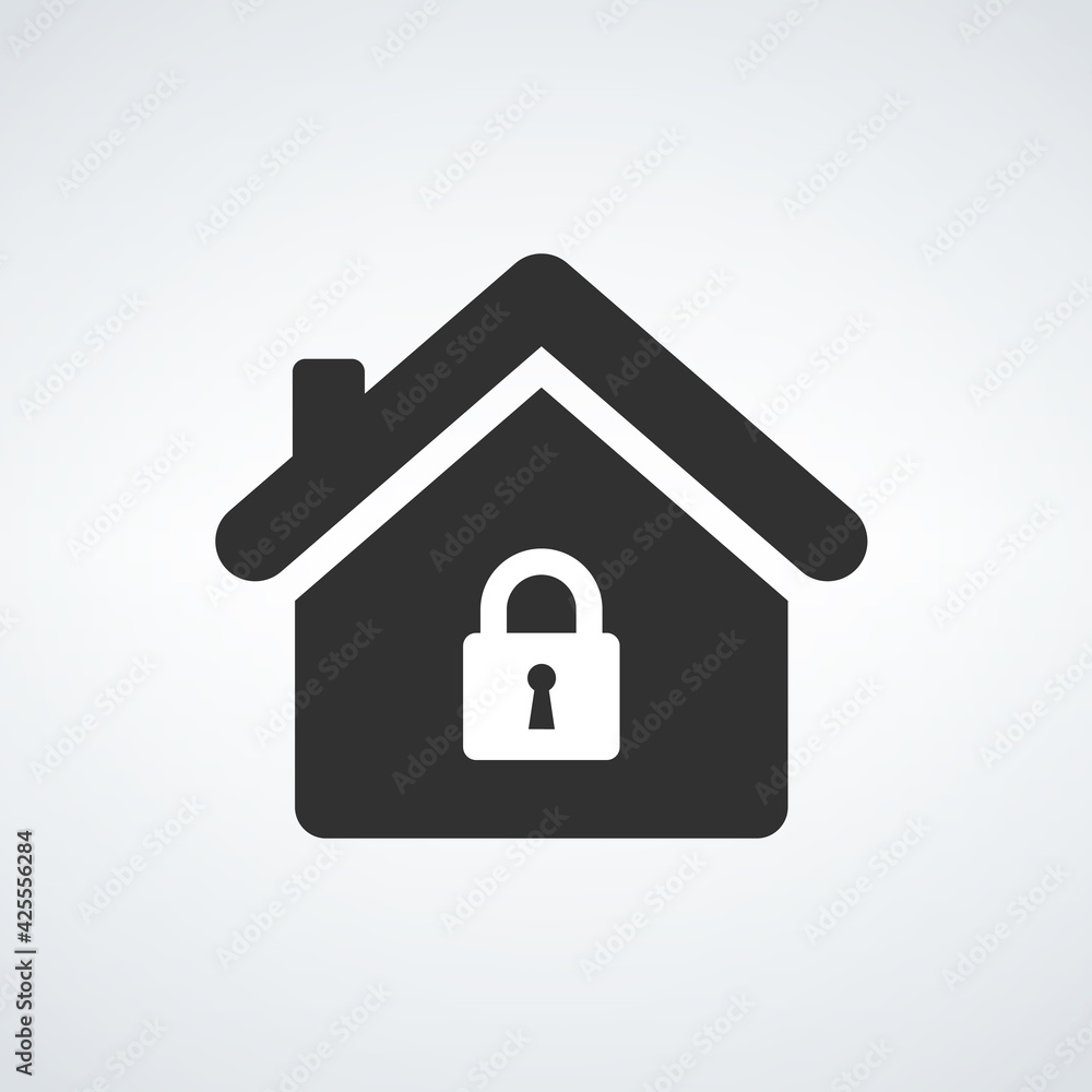 Security House Lock Icon Logo Design Element. locked home. Stock Vector illustration isolated on white background. Security House Lock Icon Logo Design Element. locked home. Stock Vector illustration isolated on white background.