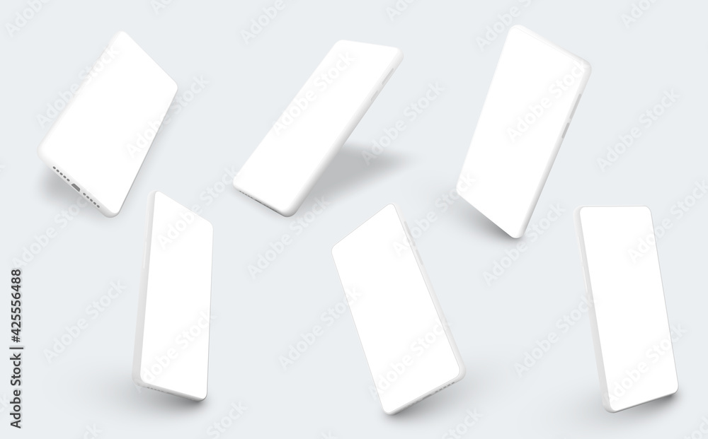 Realistic smartphone mockup. Smartphone blank screen, phone mockup. Template for infographics or presentation UI design interface. White realistic smartphone mock up isolated Realistic smartphone mockup. Smartphone blank screen, phone mockup. Template for infographics or presentation UI design interface. White realistic smartphone mock up isolated
