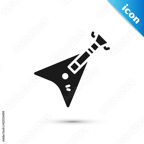 Grey Electric bass guitar icon isolated on white background. Vector