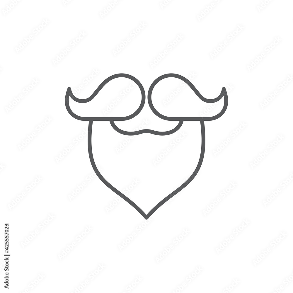 Mustache and beard icon isolated on color background. Barbershop symbol. Facial hair style. Vintage style drawing. Vector Illustration Mustache and beard icon isolated on color background. Barbershop symbol. Facial hair style. Vintage style drawing. Vector Illustration