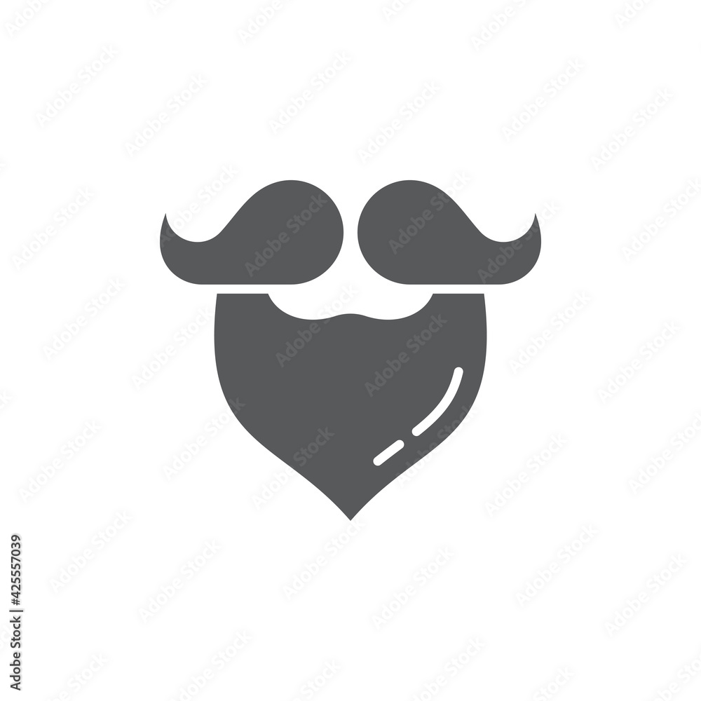 Mustache and beard icon isolated on color background. Barbershop symbol. Facial hair style. Vintage style drawing. Vector Illustration Mustache and beard icon isolated on color background. Barbershop symbol. Facial hair style. Vintage style drawing. Vector Illustration