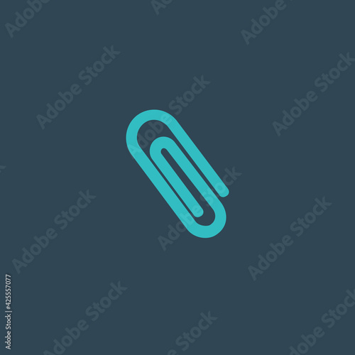 Paper clip symbol. Attach symbol. White flat icon. Stock Vector illustration isolated on white background. © CarryLove