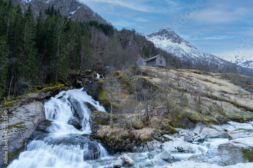 Buer Glacier in the Folgefonna National Park in Norway. A branch of the large Folgefonna glacier. photo