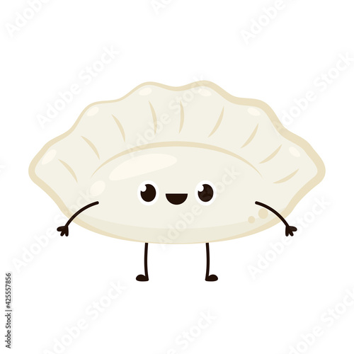Gyoza vector. Gyoza character design. Gyoza is Chinese food.