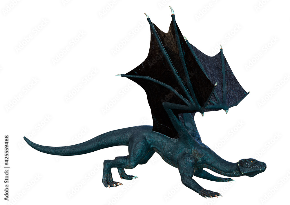 3D Rendering Fairy Tale Dragon on White 3D Rendering Fairy Tale Dragon on White