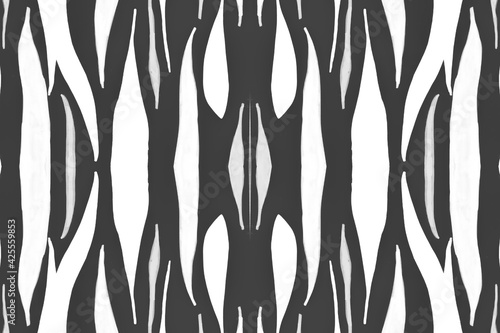 Seamless Zebra Repeat. Fashion Safari Texture. Watercolor Tiger Print. Gray Camouflage Ornament. Black Zebra Pattern. Abstract Safari Design. Watercolour Jungle Skin. Seamless Zebra Lines.