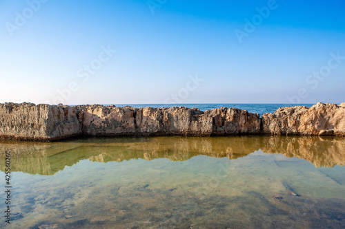 A beautiful summer landscape of a rocky beach in Ayia Napa, Cyprus
