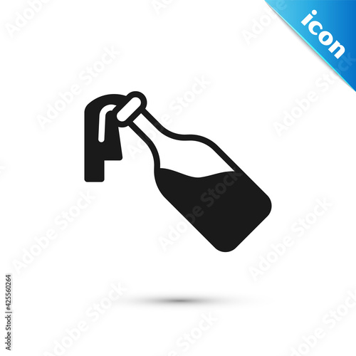Grey Cocktail molotov icon isolated on white background. Vector