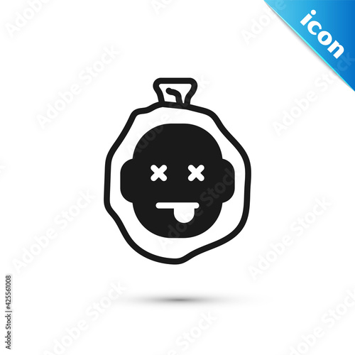 Grey Murder icon isolated on white background. Body, bleeding, corpse, bleeding icon. Dead head. Concept of crime scene. Vector
