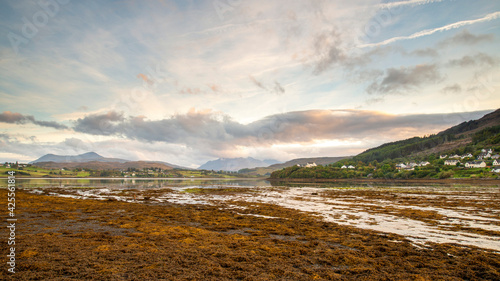 Tide out early morning Loch Portree Skye
