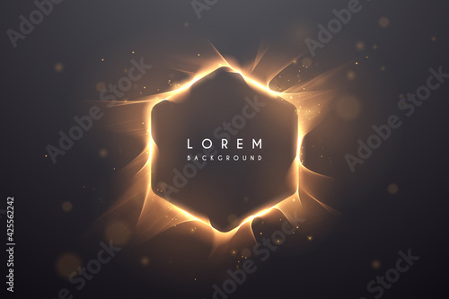 Abstract gold light heaxagonal background