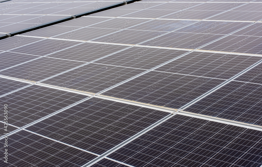 Solar energy. Close up image of a solar power plant producing sustainable electricity and renewable energy Solar energy. Close up image of a solar power plant producing sustainable electricity and renewable energy