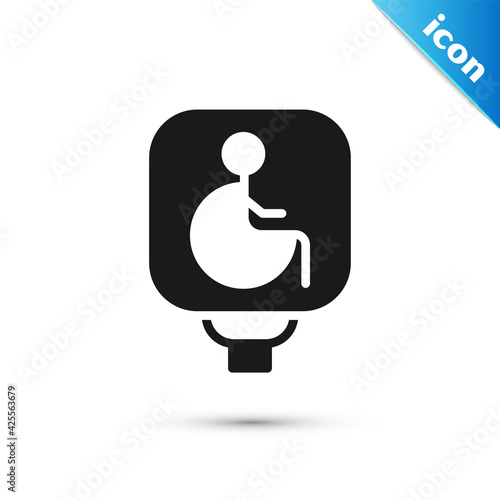 Grey Disabled wheelchair icon isolated on white background. Disabled handicap sign. Vector