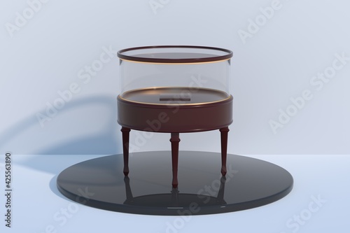 Schilderij op canvas 3D rendering glass-frame cabinet