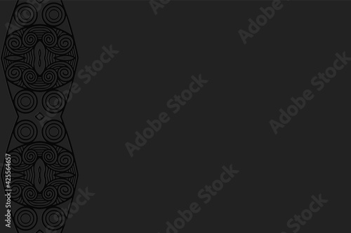 Geometric volumetric convex black background. Ethnic African, Mexican, Indian motives. 3D relief pattern in doodling style. Colorful decorative ornament. Vertical insert.
