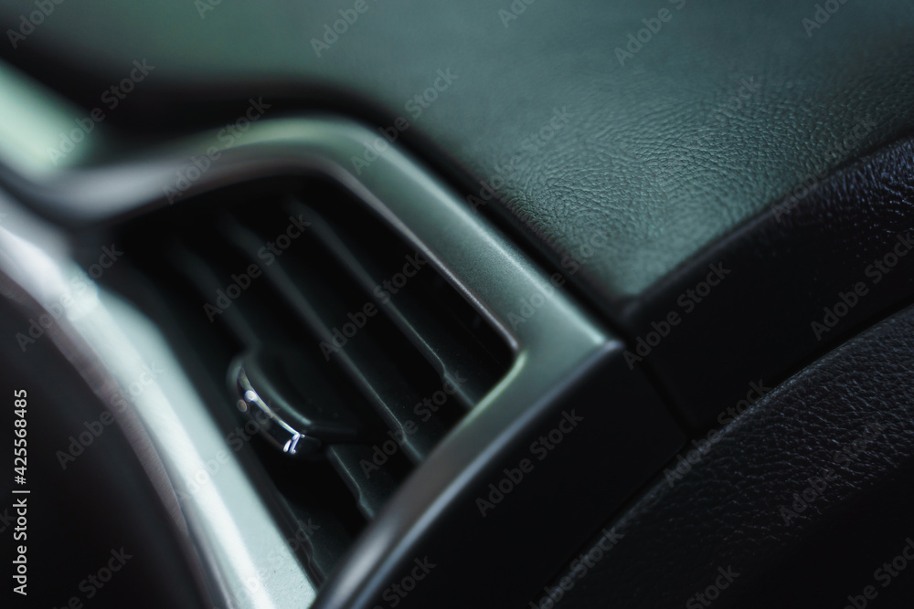 Details of interior of black car