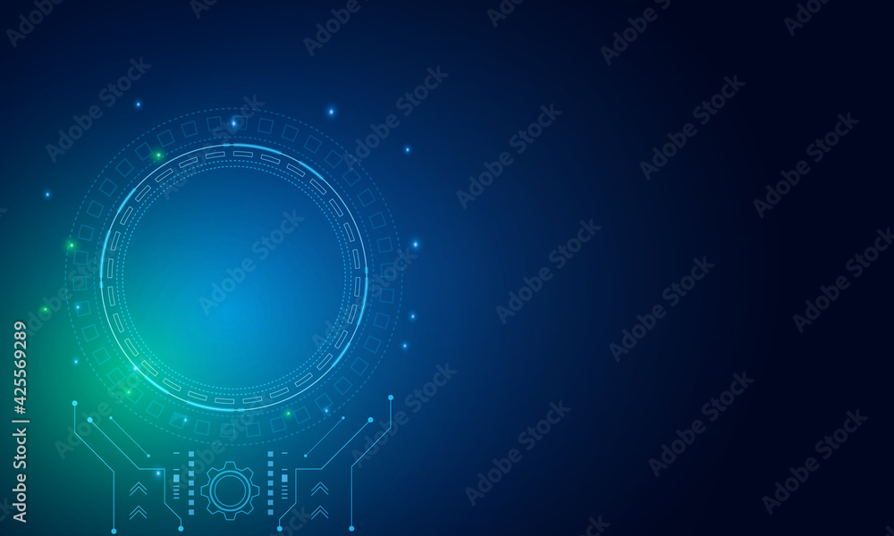 Fototapeta premium Sci fi futuristic user interface, HUD, Technology abstract background , Vector illustration. 