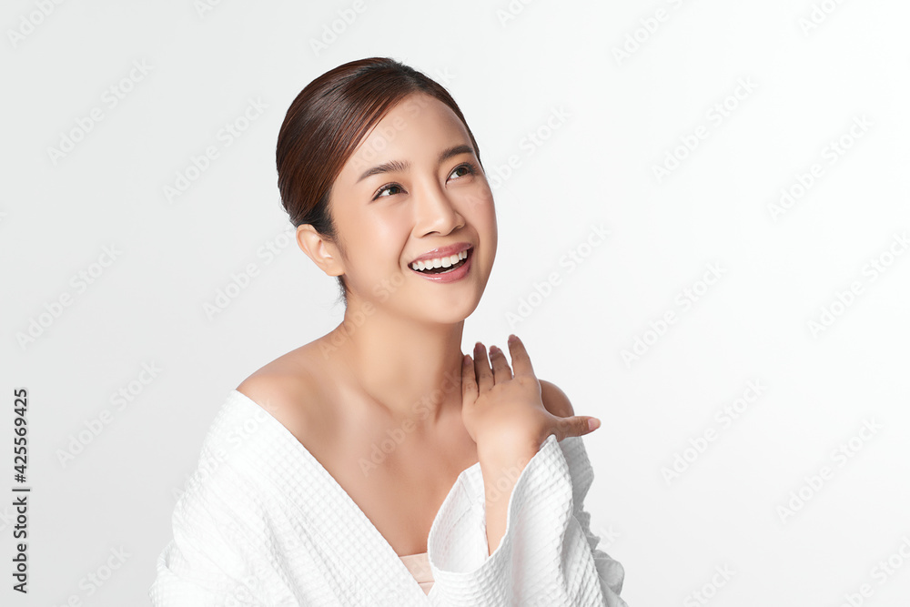 Beautiful young asian woman with clean fresh skin on white background, Face care, Facial treatment, Cosmetology, beauty and spa, Asian women portrait Beautiful young asian woman with clean fresh skin on white background, Face care, Facial treatment, Cosmetology, beauty and spa, Asian women portrait