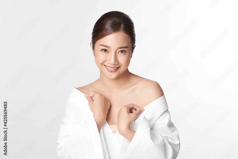 Beautiful young asian woman with clean fresh skin on white background, Face care, Facial treatment, Cosmetology, beauty and spa, Asian women portrait Beautiful young asian woman with clean fresh skin on white background, Face care, Facial treatment, Cosmetology, beauty and spa, Asian women portrait