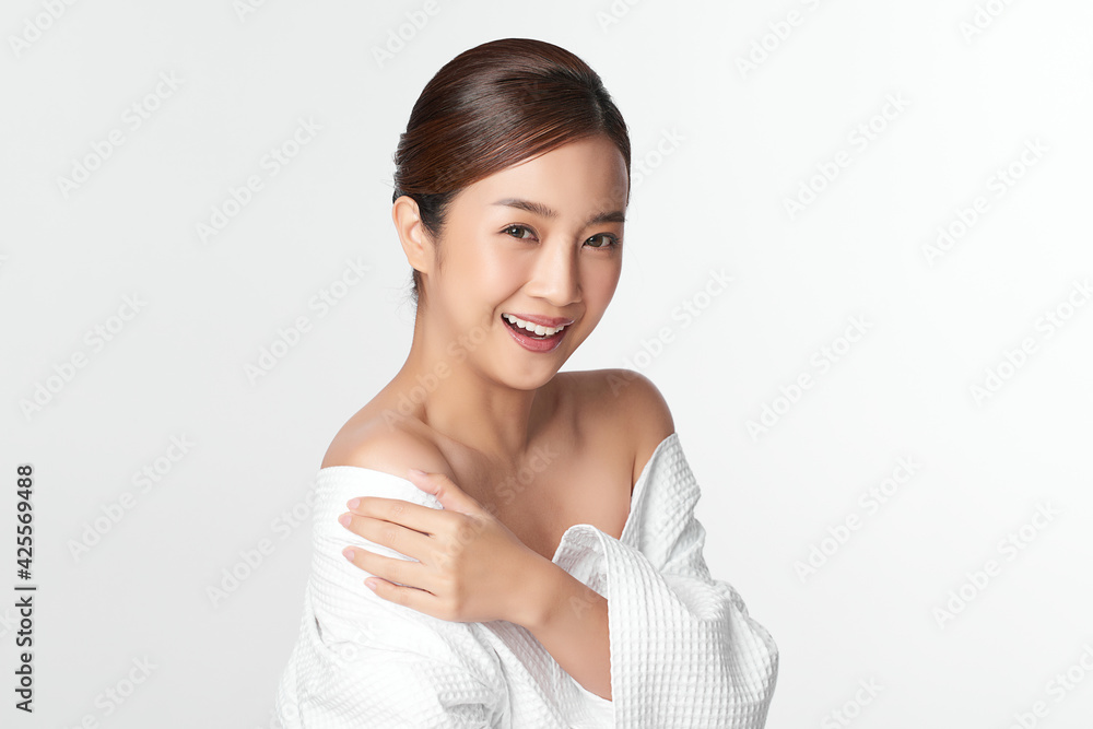 Beautiful young asian woman with clean fresh skin on white background, Face care, Facial treatment, Cosmetology, beauty and spa, Asian women portrait Beautiful young asian woman with clean fresh skin on white background, Face care, Facial treatment, Cosmetology, beauty and spa, Asian women portrait