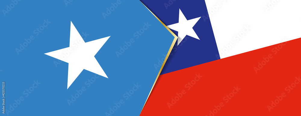 Somalia and Chile flags, two vector flags. Somalia and Chile flags, two vector flags.