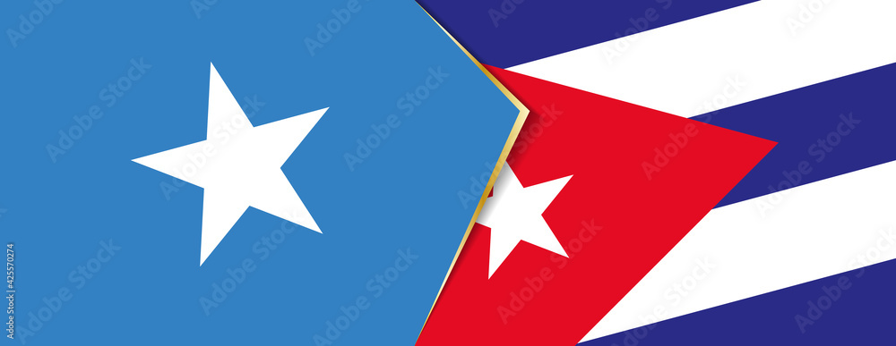 Somalia and Cuba flags, two vector flags. Somalia and Cuba flags, two vector flags.