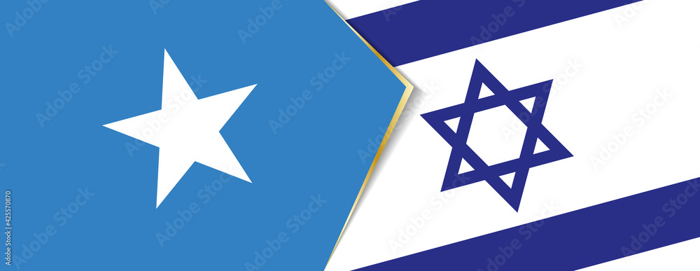 Somalia and Israel flags, two vector flags. Somalia and Israel flags, two vector flags.