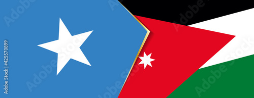 Somalia and Jordan flags, two vector flags.