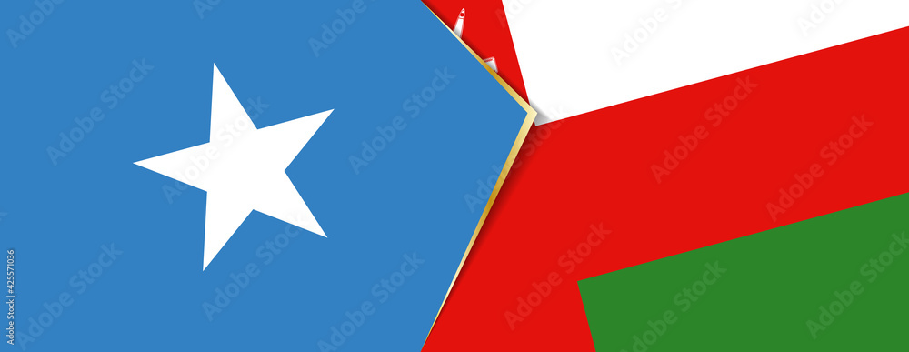 Somalia and Oman flags, two vector flags. Somalia and Oman flags, two vector flags.