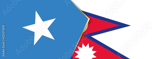 Somalia and Nepal flags, two vector flags.