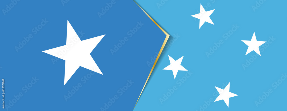 Somalia and Micronesia flags, two vector flags. Somalia and Micronesia flags, two vector flags.