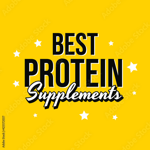 Best Protein Supplements Web Banner Template Design Vector
