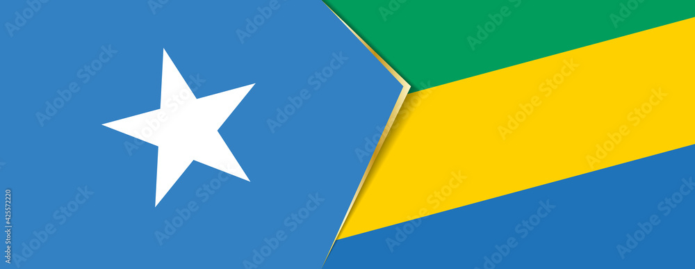 Somalia and Gabon flags, two vector flags. Somalia and Gabon flags, two vector flags.