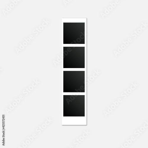 Blank photo booth strip template. Clipart image