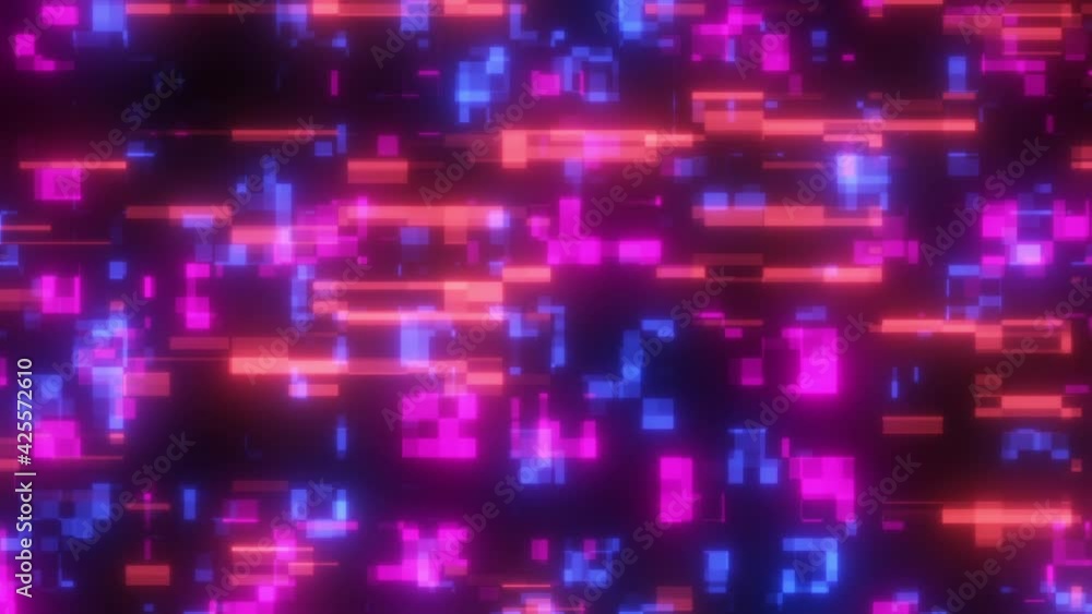 Digital Animation Colorful Cyberpunk Glowing Digital Artifacts Digital Animation Colorful Cyberpunk Glowing Digital Artifacts