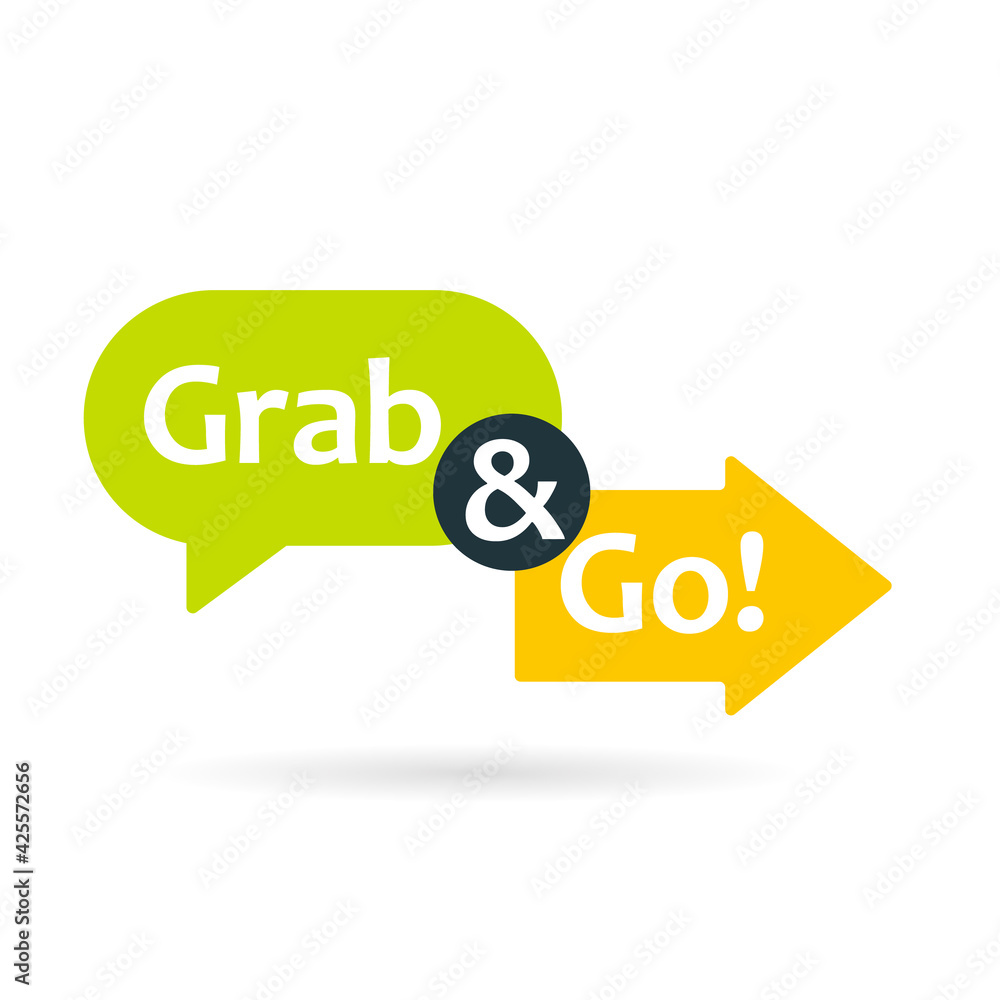 Grab and Go icon. Clipart image isolated on white background Stock