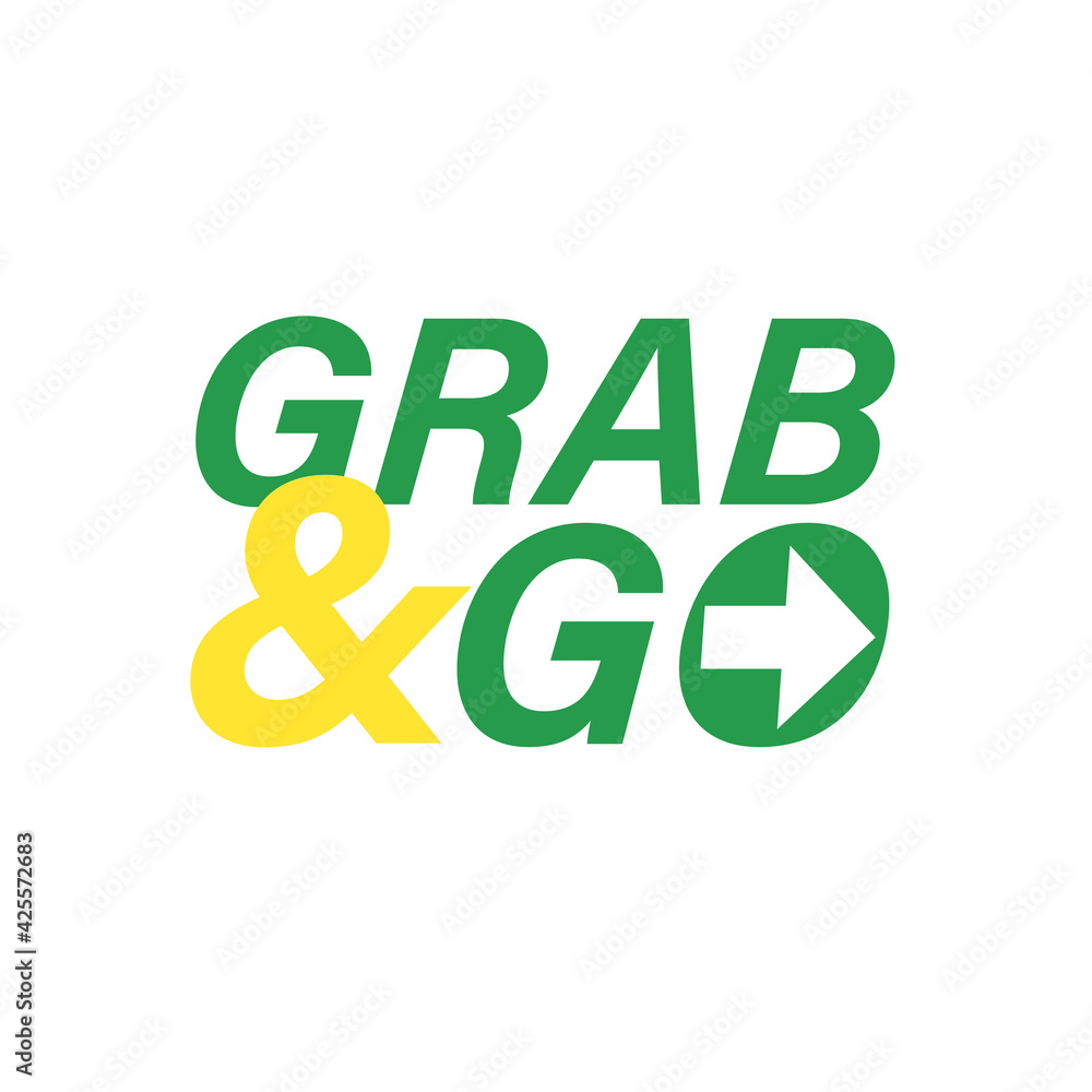 Grab and Go Symbol. Clipart image isolated on white background Stock