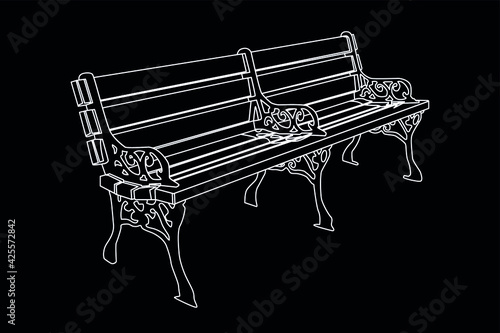 bench white on black background