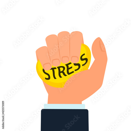 Stress ball squeeze illustration. Clipart image