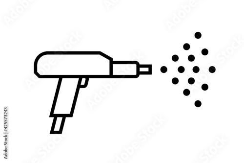 Powder coating gun line icon. Clipart image isolated on white background