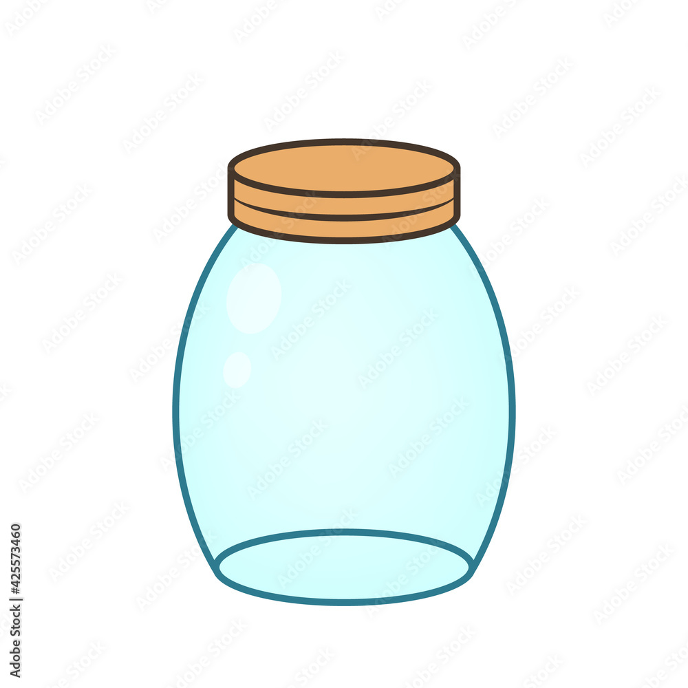 Cartoon Empty jar icon. Clipart image isolated on white background Cartoon Empty jar icon. Clipart image isolated on white background